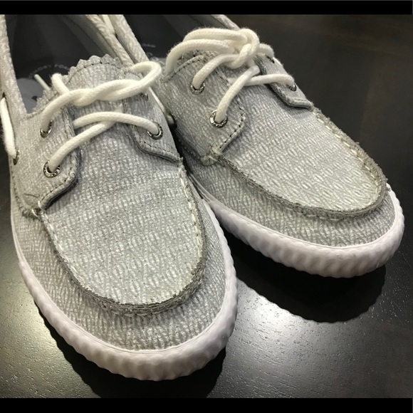 Sperry Top Sider Girls Sayel Grey Diamond Size 3.5 - Picture 3 of 8